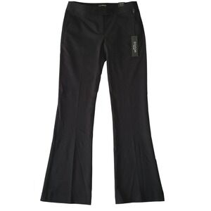 Express Editor Slim Flare Mid Rise Dress Pants Women's 6 R Black New Trousers